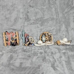 Vintage Burwood Southwest Western Saddle, Hat, Boot, Wagon Wheel 3344